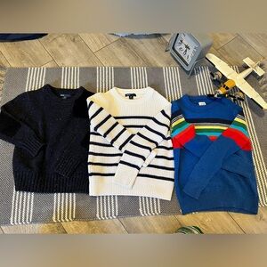 GAP Crewneck Sweater Trio Boy 4-5years - Black, Cream, Blue
